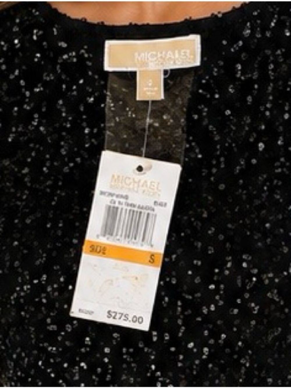MICHAEL Michael Kors Black Sequin Short Sleeve Girls Dress - Picture 3 of 7